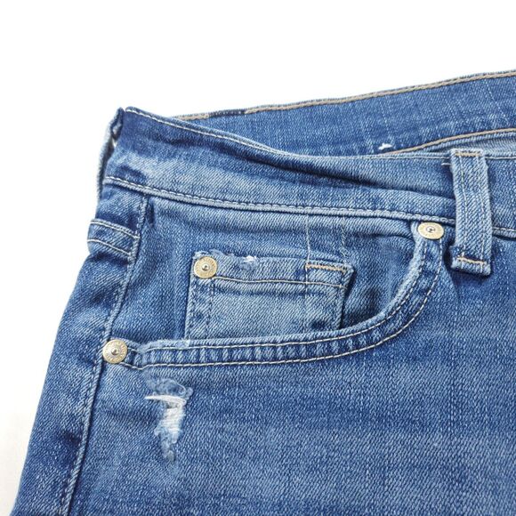 7 For All Mankind Casual Button Fly Medium Wash Jeans Womens Size 30 Blue - Picture 5 of 9